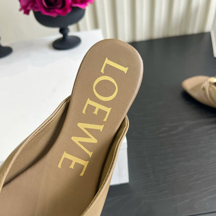 LOEWE 26S SANDALS IN MOCHA BROWN LAMBSKIN