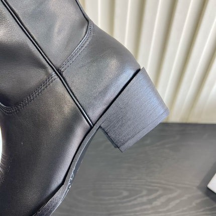 CELINE 26S COWBOY BOOTS IN BLACK CALFSKIN POINTED TOE