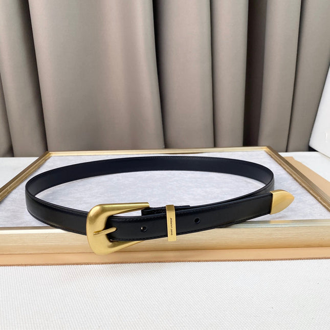YSL 25S BELT 25 MM IN BLACK CALFSKIN 567661