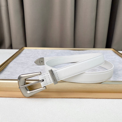 YSL 25S BELT 25 MM IN WHITE CALFSKIN 567659