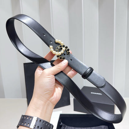 CHANEL 26S BELT 30 MM IN BLACK CALFSKIN 640392