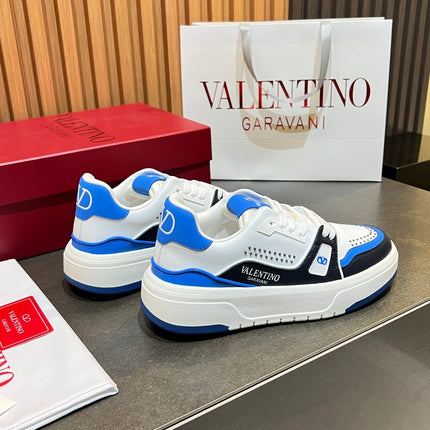 VALENTINO 26S ONESTUD SNEAKERS IN WHITE MIX BLUE CALFSKIN