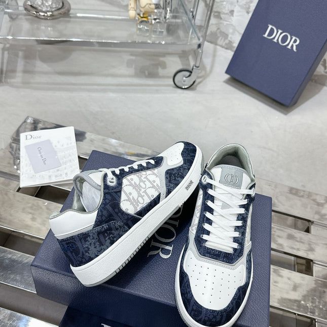 CD OBIQUE SNEAKERS IN WHITE MIX NAVY CALFSKIN