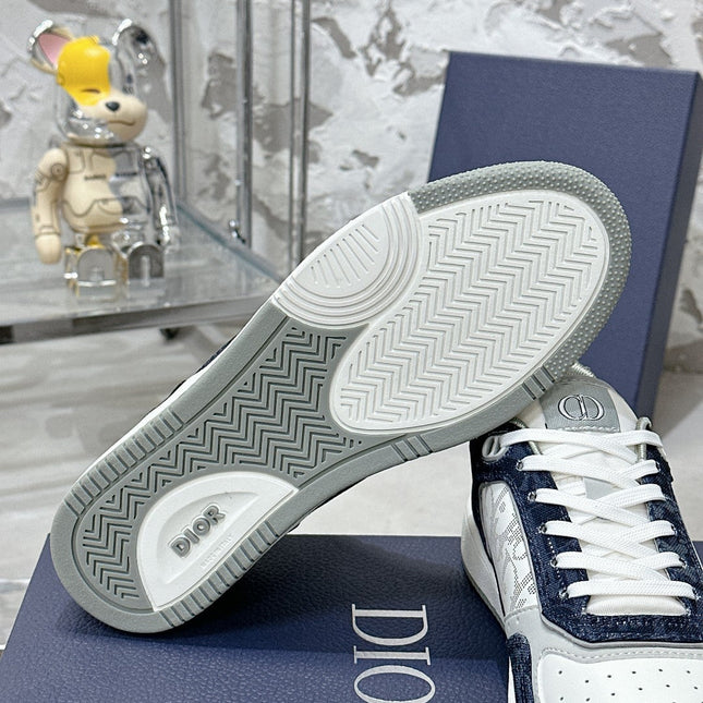 CD OBIQUE SNEAKERS IN WHITE MIX NAVY CALFSKIN