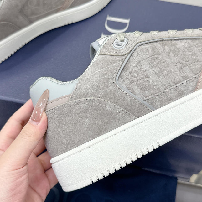DIOR 25S B27 UPTOWN LOW-TOP SNEAKERS IN GREY CALFSKIN STYLE 6