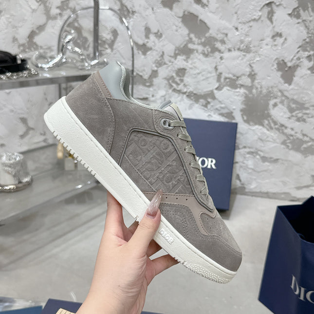 DIOR 25S B27 UPTOWN LOW-TOP SNEAKERS IN GREY CALFSKIN STYLE 6