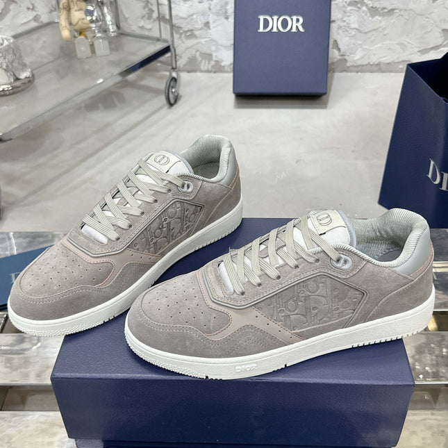 DIOR 25S B27 UPTOWN LOW-TOP SNEAKERS IN GREY CALFSKIN STYLE 6