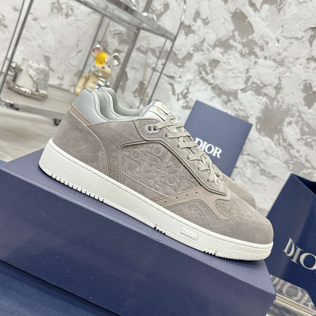 DIOR 25S B27 UPTOWN LOW-TOP SNEAKERS IN GREY CALFSKIN STYLE 6