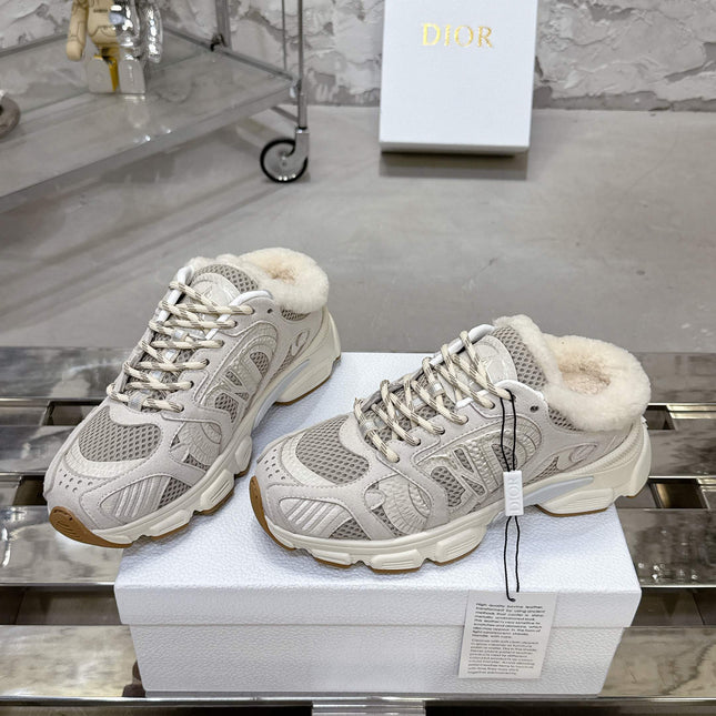 CHRONO SNEAKER IN WHITE MIX GREY LAMBSKIN AND MESH FABRIC