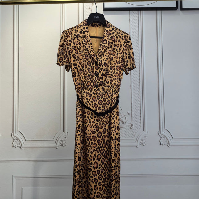 DIOR 25S SILK LEOPARD PRINT DRESS 678