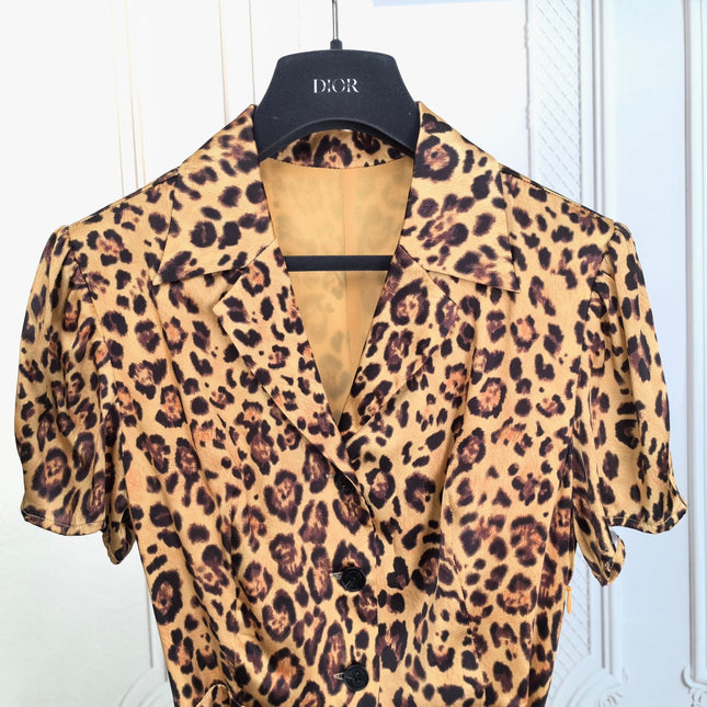 DIOR 25S SILK LEOPARD PRINT DRESS 678