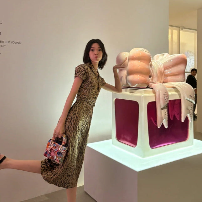 DIOR 25S SILK LEOPARD PRINT DRESS 678