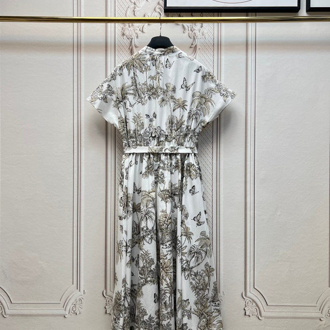 DIOR 25S PRINTED COTTON-SILK DRESS 735