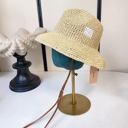 MIUMIU 26S CROCHET STRAW HAT 342173