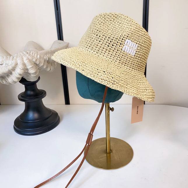MIUMIU 26S CROCHET STRAW HAT 342173