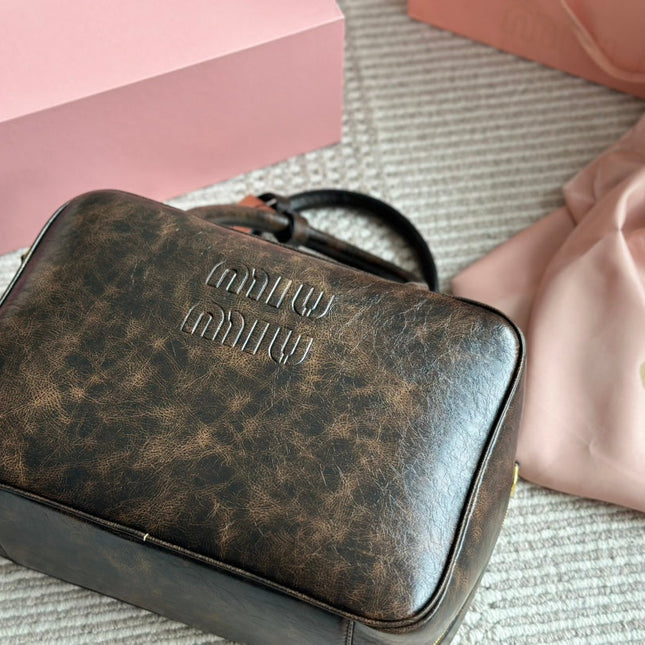 BEAU 34 BAG IN SAND/COFFEE CALFSKIN