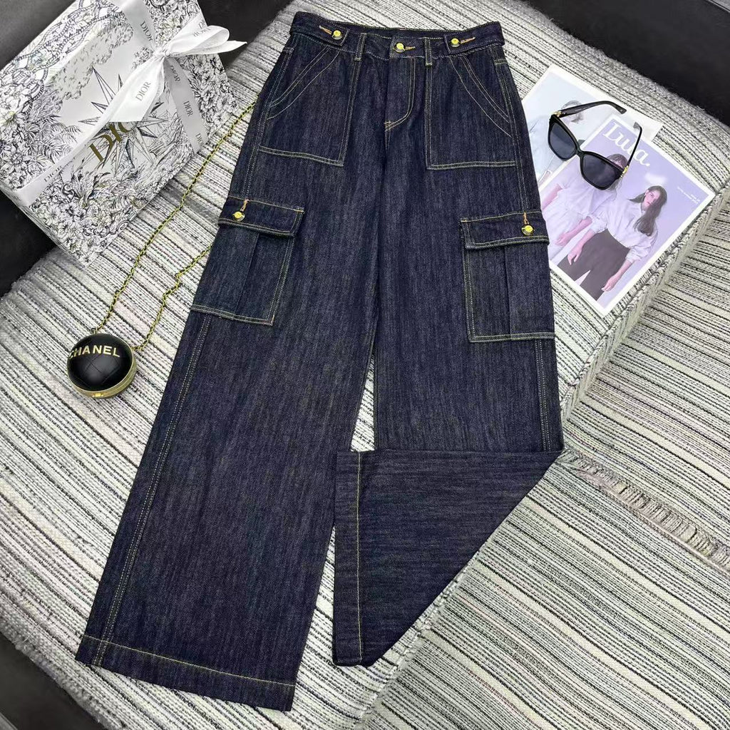 DIOR 26S WIDE-LEG DENIM CARGO PANTS 1377