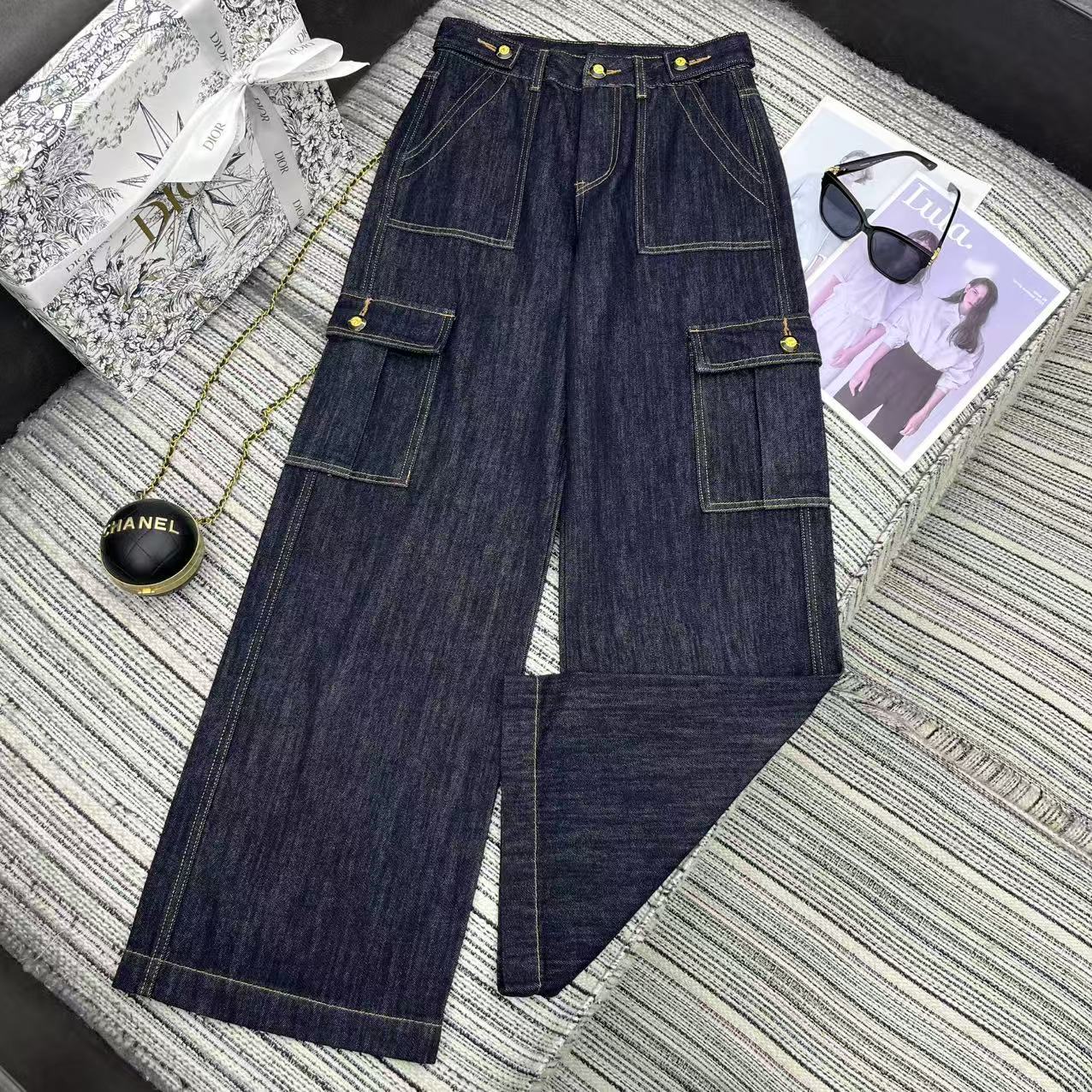 DIOR 26S WIDE-LEG DENIM CARGO PANTS 1377