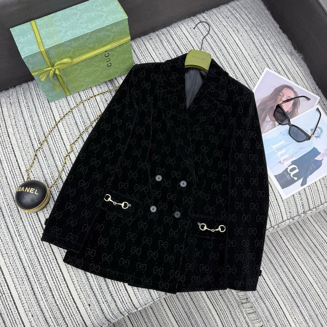 GUCCI 26S EMBELLISHED VELVET BLAZER 113
