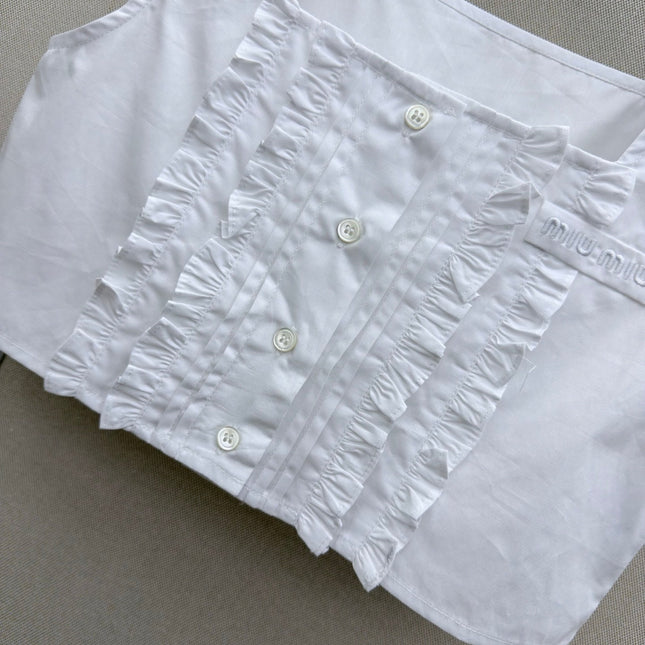 MIUMIU 26S SLEEVELESS CROPPED SQUARE-NECK TOP STYLE 1079