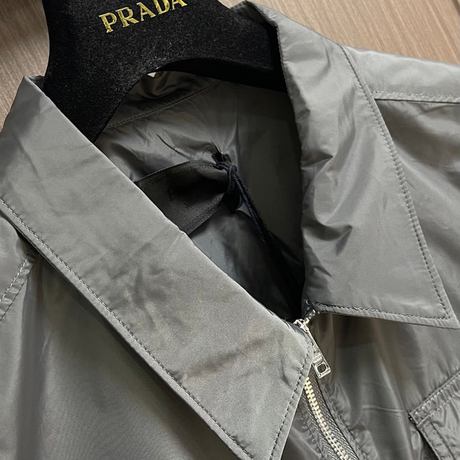 PRADA 26S SHORT-SLEEVE ZIP-UP SHIRT 1035