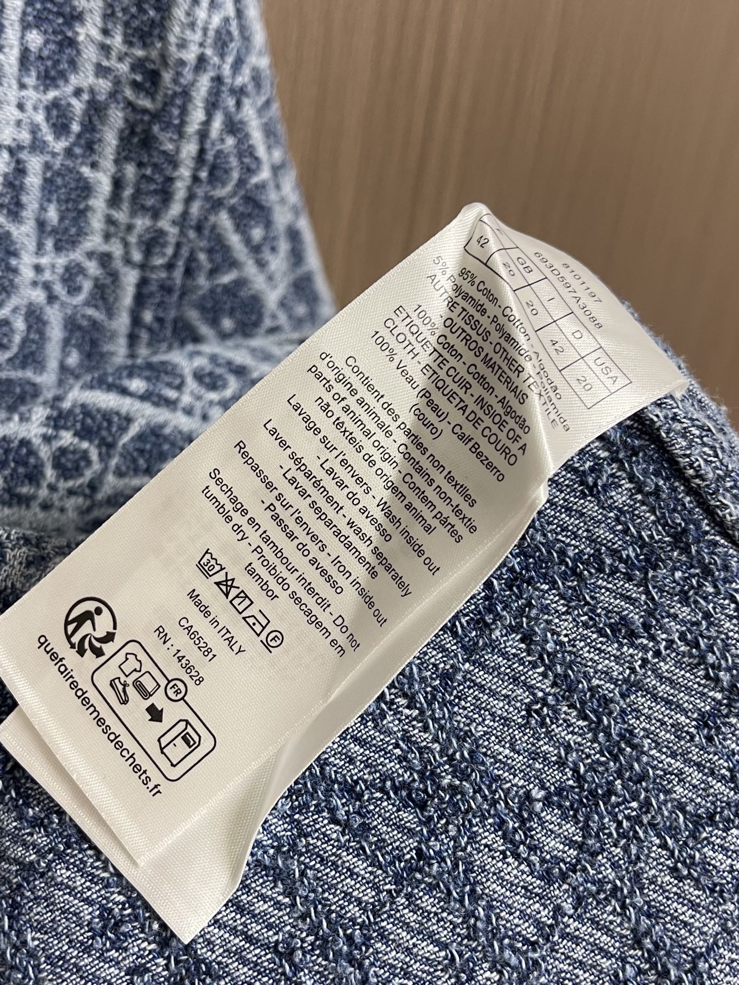 DIOR 26S JACQUARD DENIM SHIRT 1297