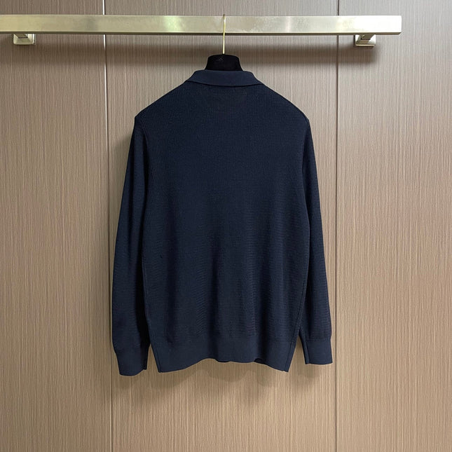 LORO PIANA 26S LONG-SLEEVE KNIT POLO SWEATER 910