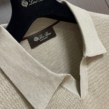 LORO PIANA 26S LONG-SLEEVE KNIT POLO SWEATER 908