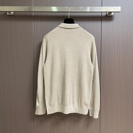 LORO PIANA 26S LONG-SLEEVE KNIT POLO SWEATER 908