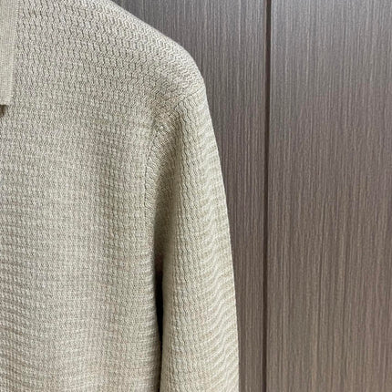 LORO PIANA 26S LONG-SLEEVE KNIT POLO SWEATER 908