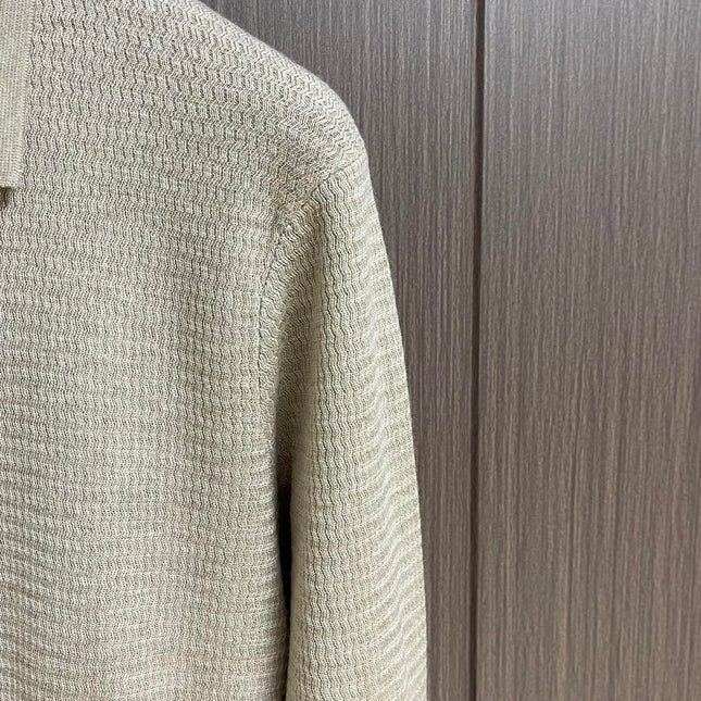LORO PIANA 26S LONG-SLEEVE KNIT POLO SWEATER 908