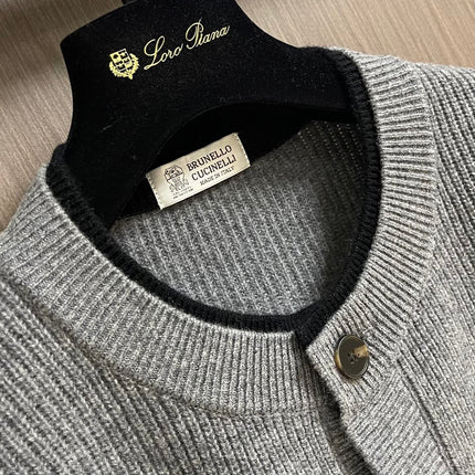 LORO PIANA 26S CREW-NECK KNIT CARDIGAN 906