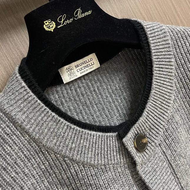 LORO PIANA 26S CREW-NECK KNIT CARDIGAN 906