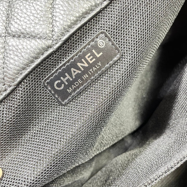 CHANEL 26S FLAP BAG 46 IN BLACK CAVIAR CALFSKIN