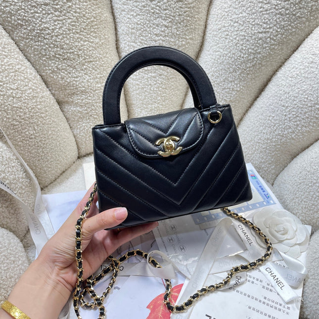 CHANEL 26S MINI KELLY BAG 19 IN BLACK CALFSKIN