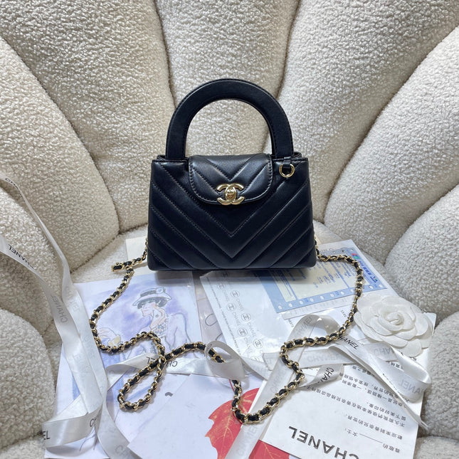 CHANEL 26S MINI KELLY BAG 19 IN BLACK CALFSKIN