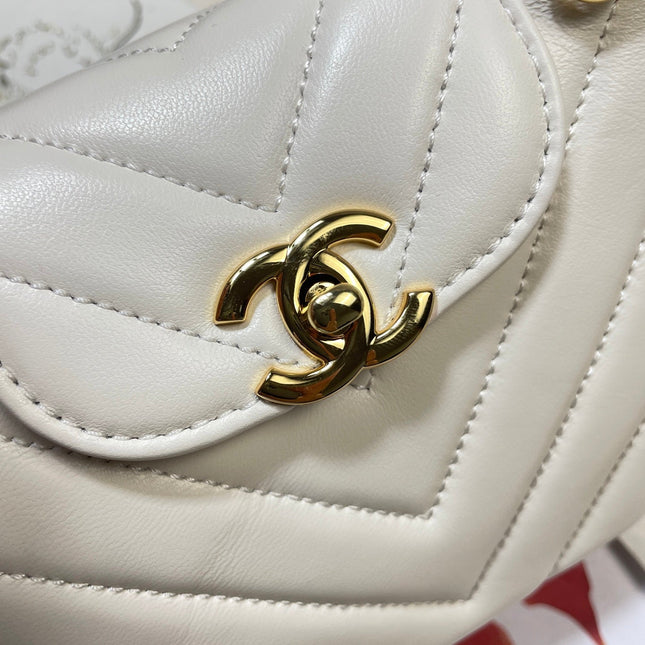 CHANEL 26S MINI KELLY BAG 19 IN WHITE CALFSKIN