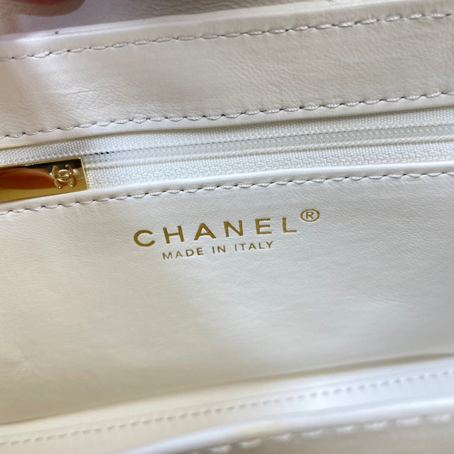CHANEL 26S MINI KELLY BAG 19 IN WHITE CALFSKIN
