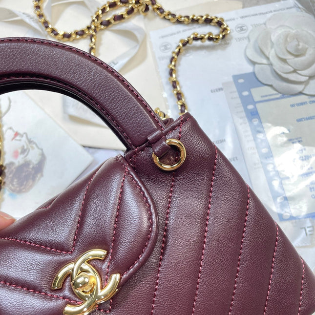 CHANEL 26S MINI KELLY BAG 19 IN DARK RED CALFSKIN