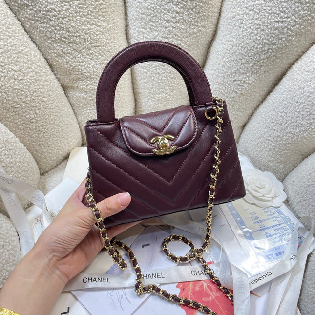 CHANEL 26S MINI KELLY BAG 19 IN DARK RED CALFSKIN