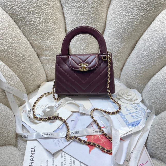 CHANEL 26S MINI KELLY BAG 19 IN DARK RED CALFSKIN