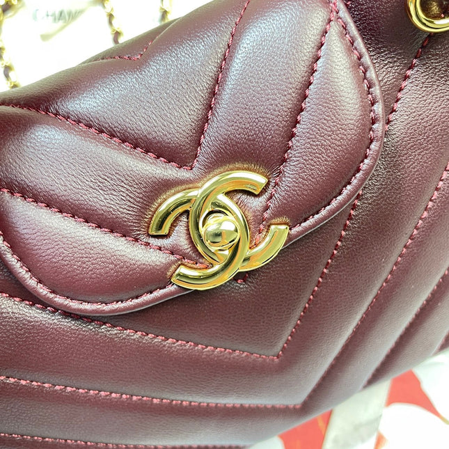 CHANEL 26S MINI KELLY BAG 19 IN DARK RED CALFSKIN