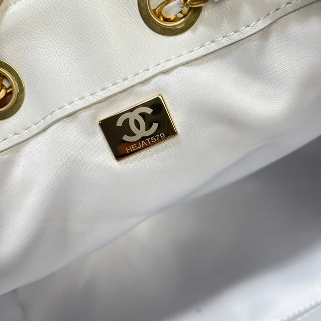 CHANEL 26S HOBO BAG 30 IN OFF-WHITE WOVEN SYNTHETIC FIBER