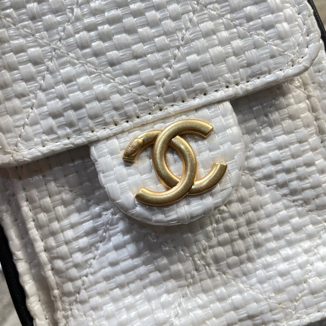 CHANEL 26S HOBO BAG 22 IN OFF-WHITE WOVEN SYNTHETIC FIBER