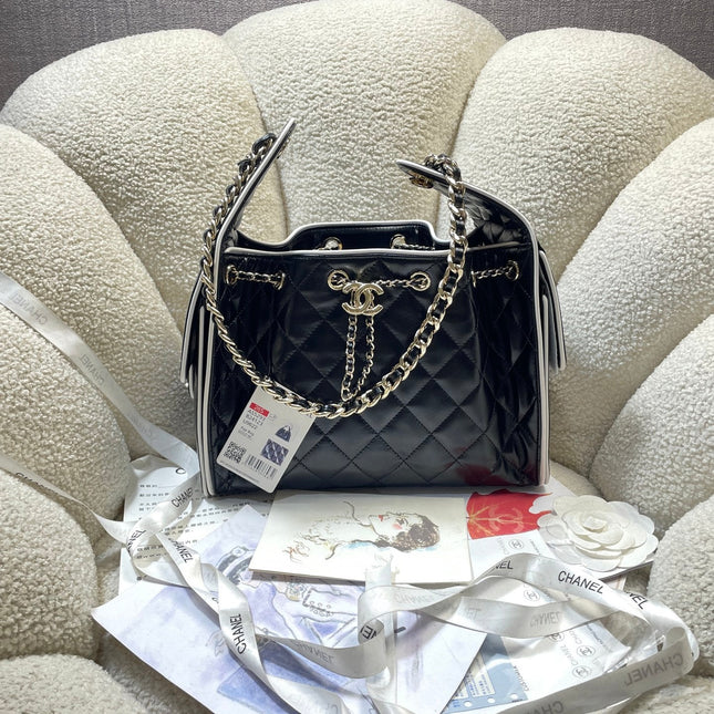CHANEL 26S HOBO BAG 30 IN BLACK SMOOTH CALFSKIN