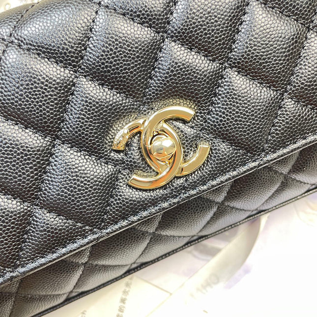 CHANEL 26S COCO HANDLE BAG 32 IN BLACK CAVIAR CALFSKIN