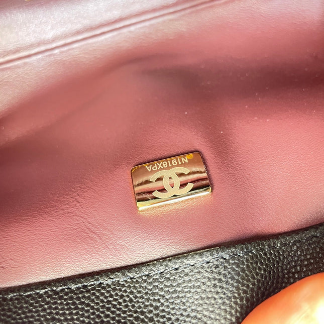 CHANEL 26S COCO HANDLE BAG 32 IN BLACK CAVIAR CALFSKIN