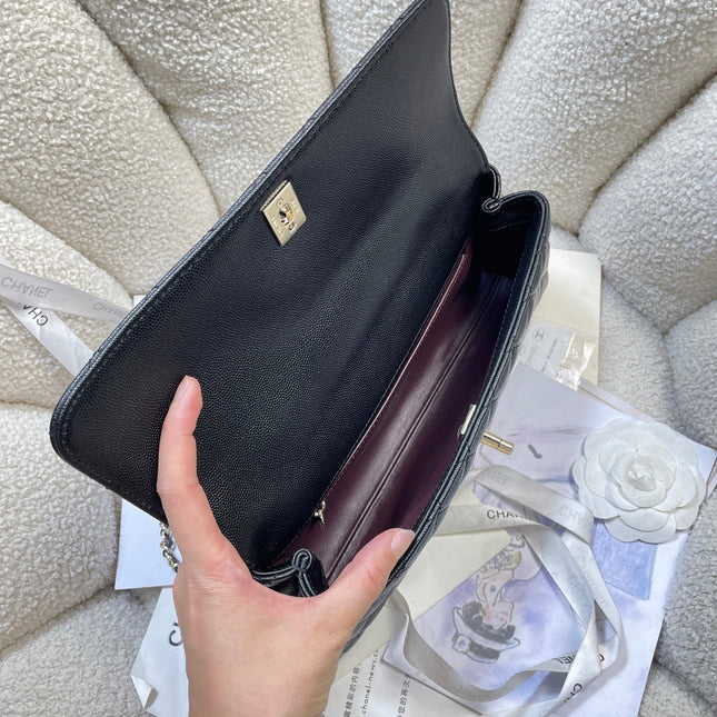 CHANEL 26S COCO HANDLE BAG 32 IN BLACK CAVIAR CALFSKIN