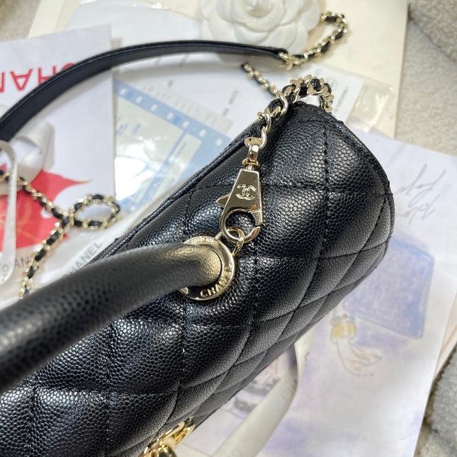 CHANEL 26S COCO HANDLE BAG 32 IN BLACK CAVIAR CALFSKIN