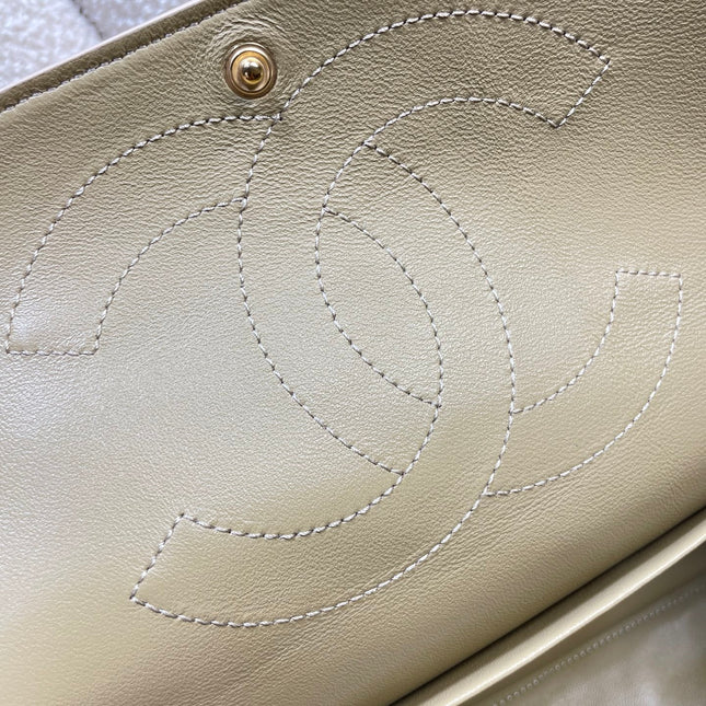 CHANEL 26S CLASSIC FLAP 33 IN BEIGE SUEDE